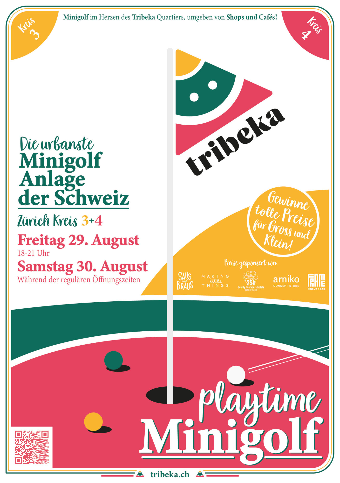 Tribeka minigolf 2025 flyer A5 Front