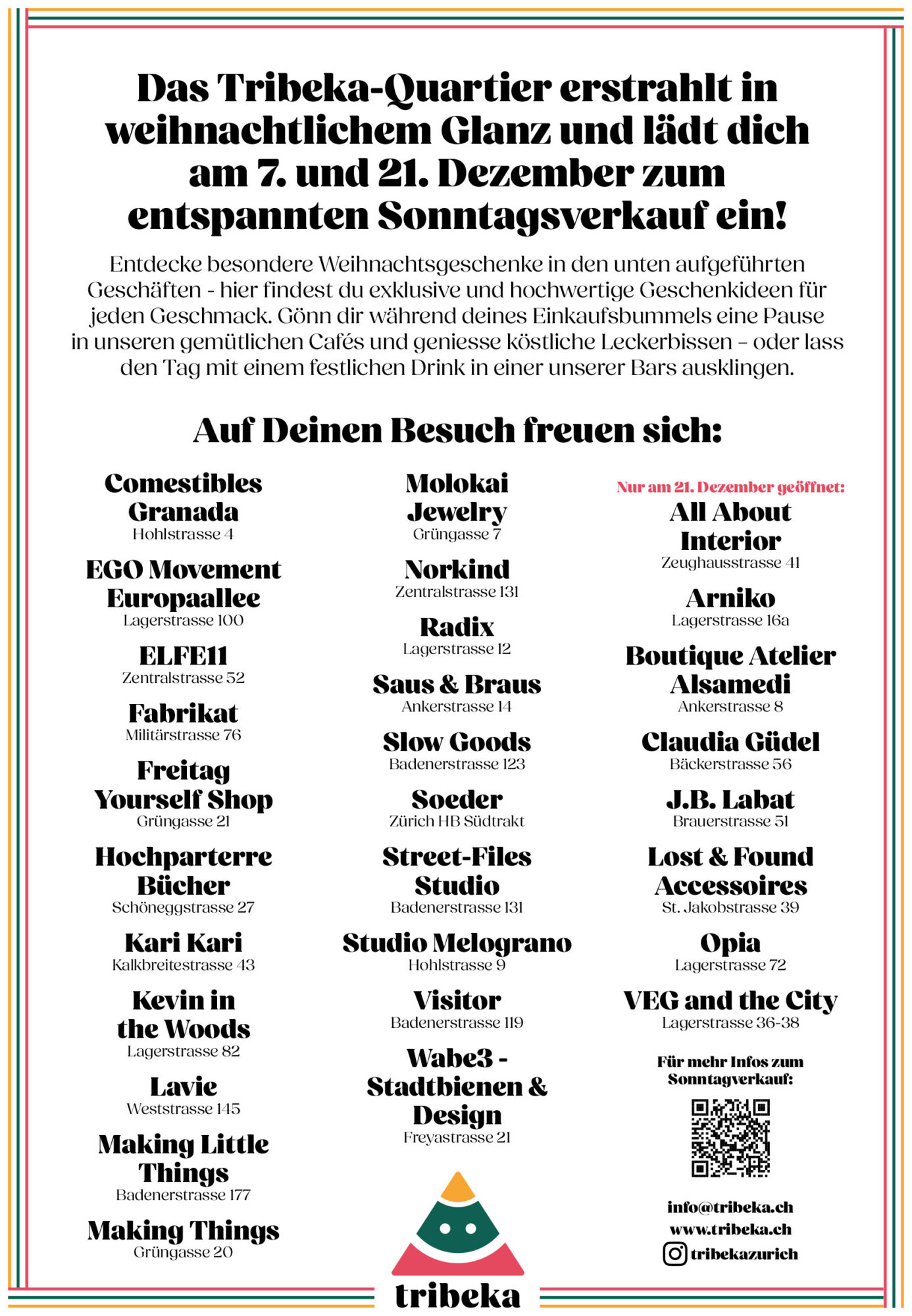 Tribeka Flyer Weihnachtskarte 25 RS